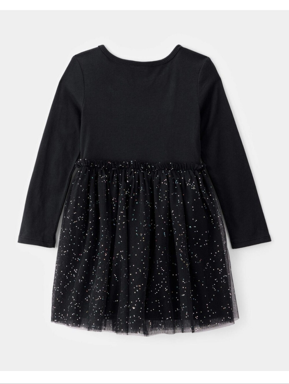 Carter's Toddler Halloween Skeleton. Black Glitter Tulle Dress with Metallic - Picture 2 of 6